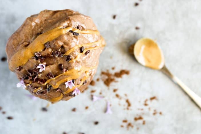 Chocolate Peanut Butter Soft Serve (Nice Cream!)