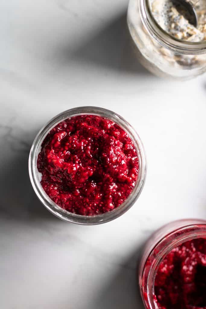 chia seed jam in a jar
