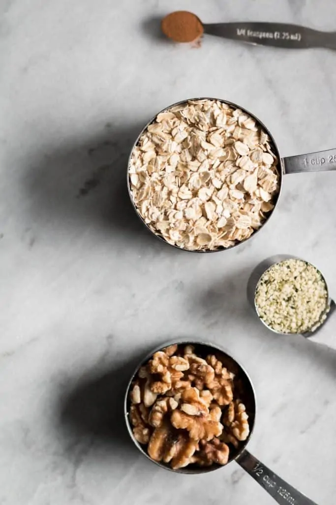 oats, walnuts and cinnamon