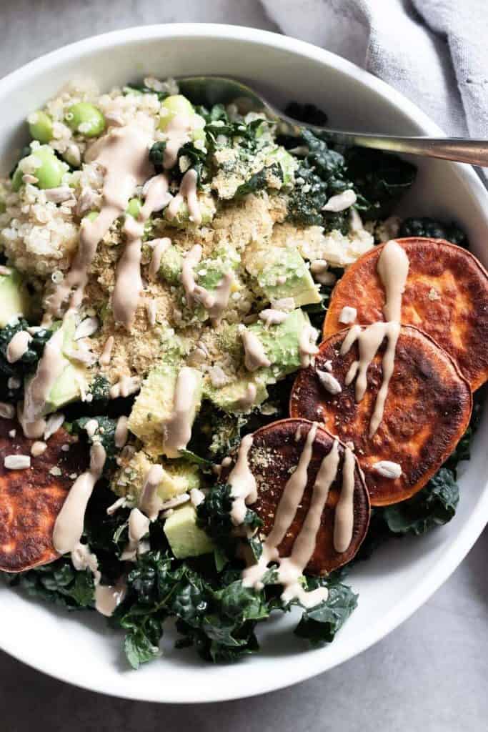 quinoa bowl from the top