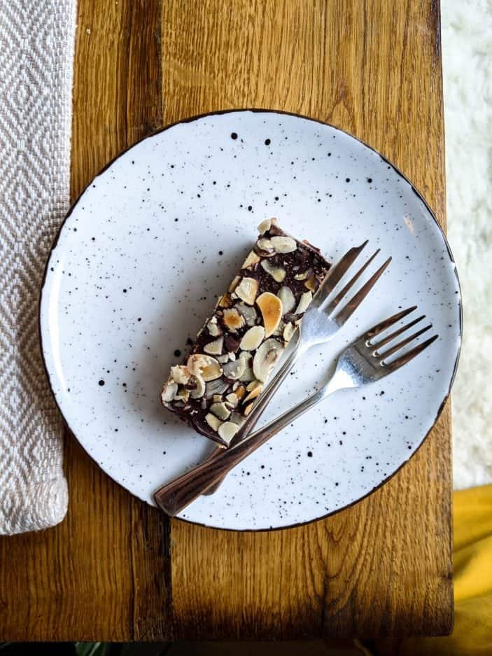 raw cake slice