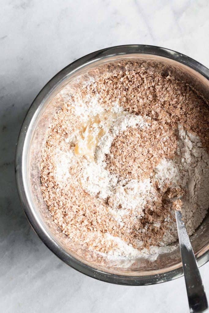 muffin ingredients in a bowl