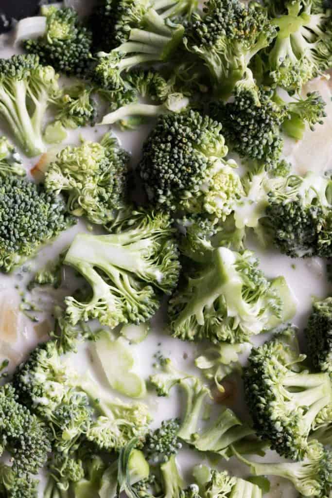 broccoli with coconut milk
