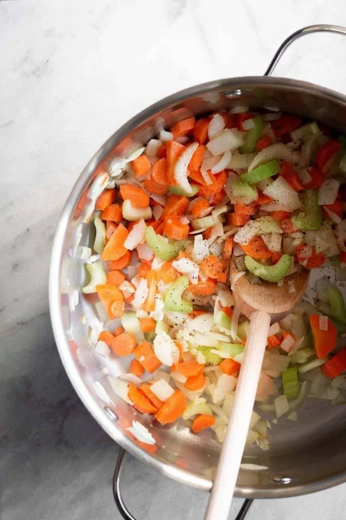 vegetables in a saucepan