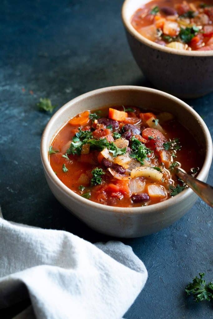 Italian soup from the side