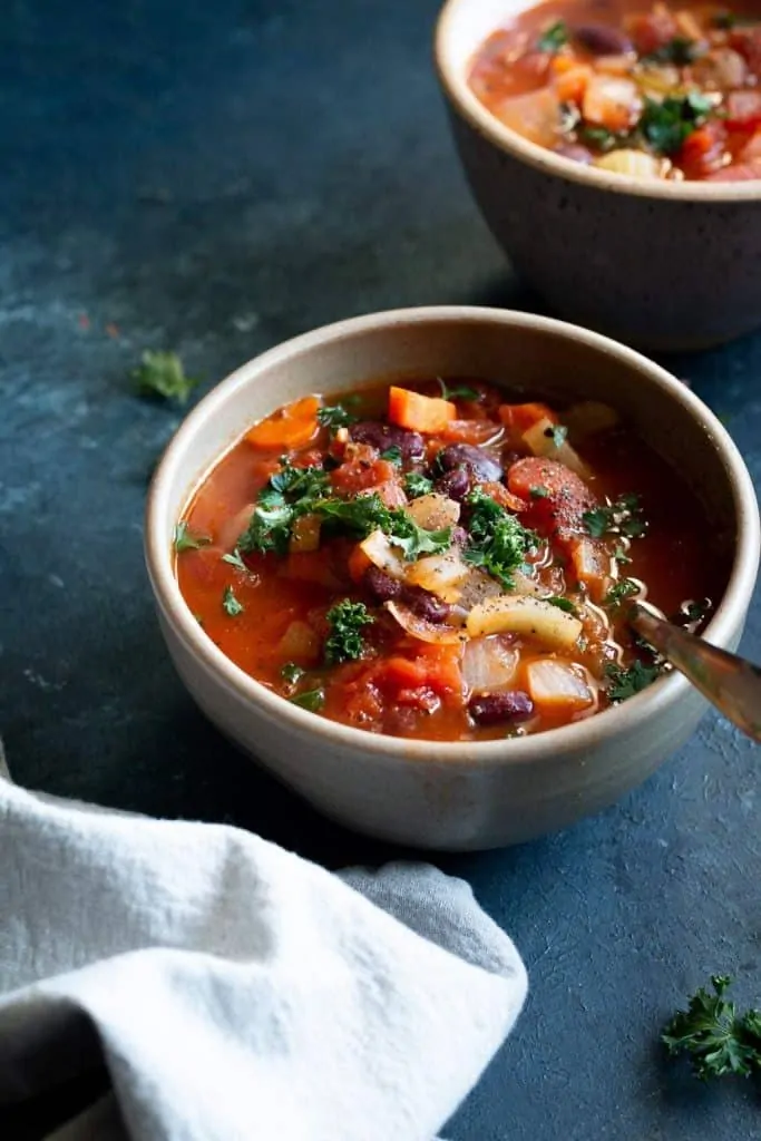 Italian soup from the side