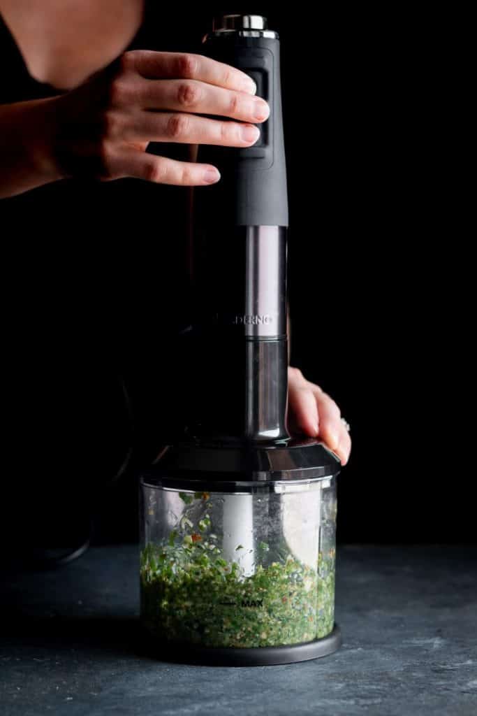 pesto in a food processor