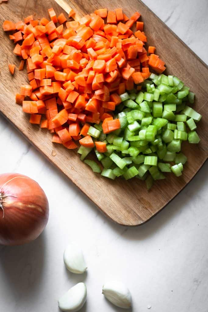 Chopped vegetables