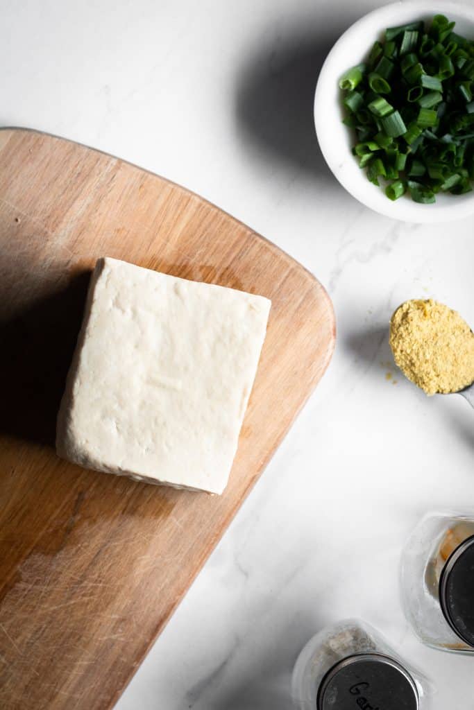 tofu, green onions, nutritional yeast and spices