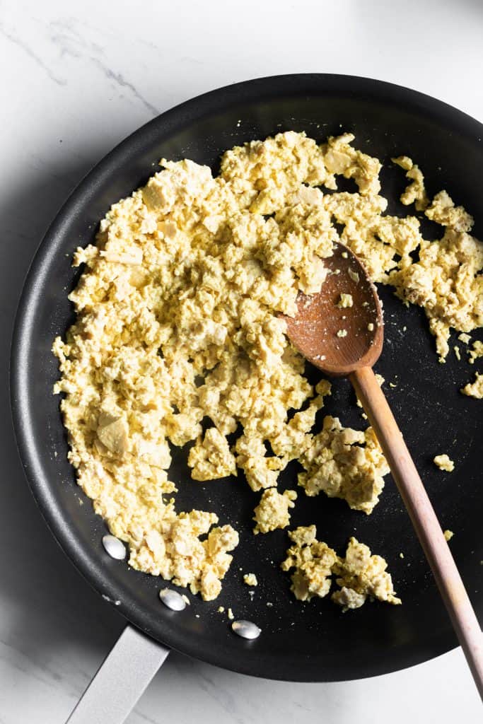 tofu scramble on pan