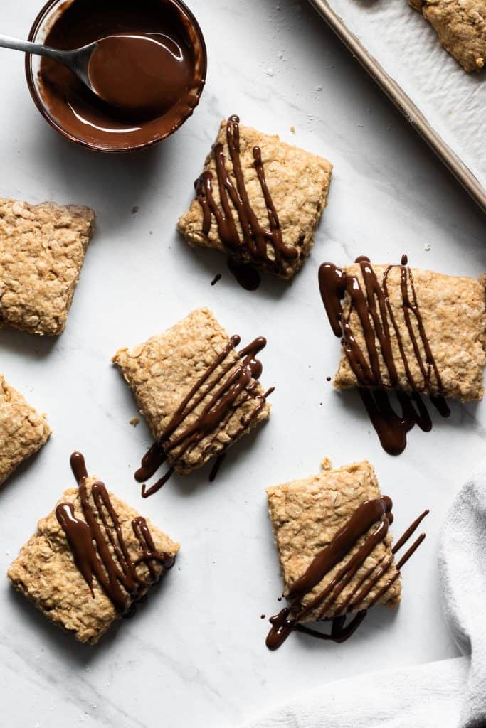 oatcake with chocolate drizzle