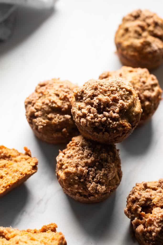 maple carrot muffins from the top