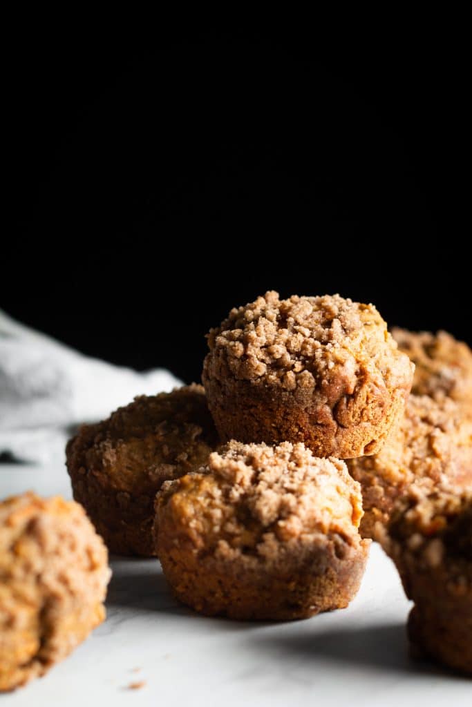 maple carrot muffins from the side