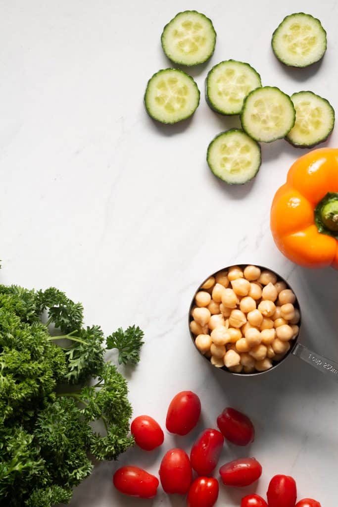 salad ingredients from the top