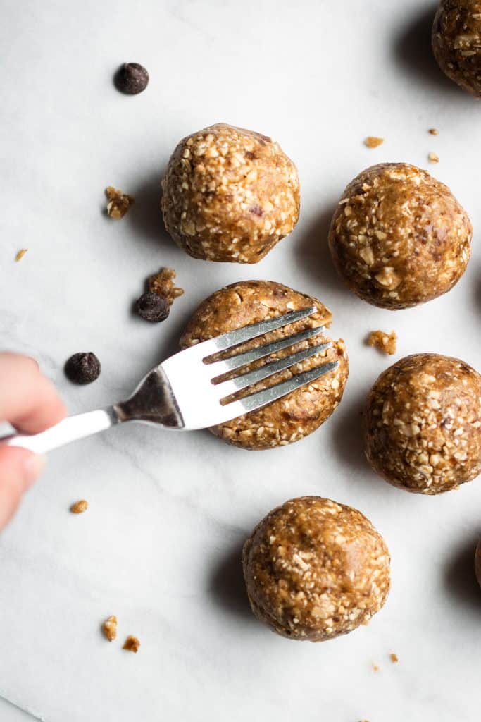 fork pressed on cookie