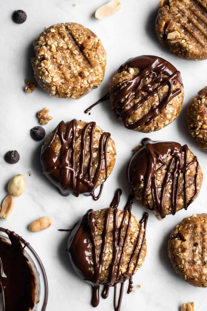 peanut butter cookies with chocolate