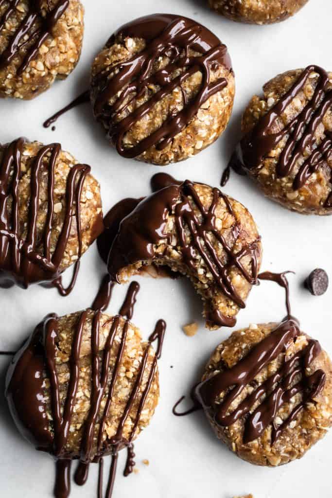 peanut butter cookies with bite taken