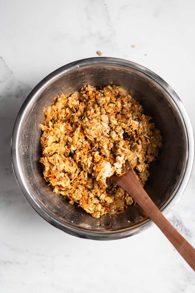 chickpea burger mixture in a bowl