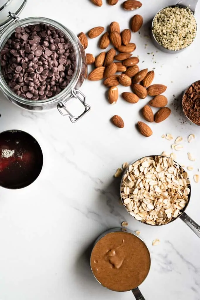 granola ingredients from the top