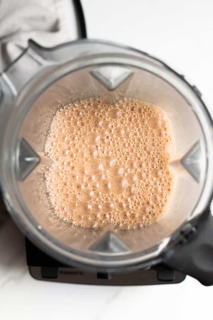 frothy drink in a blender