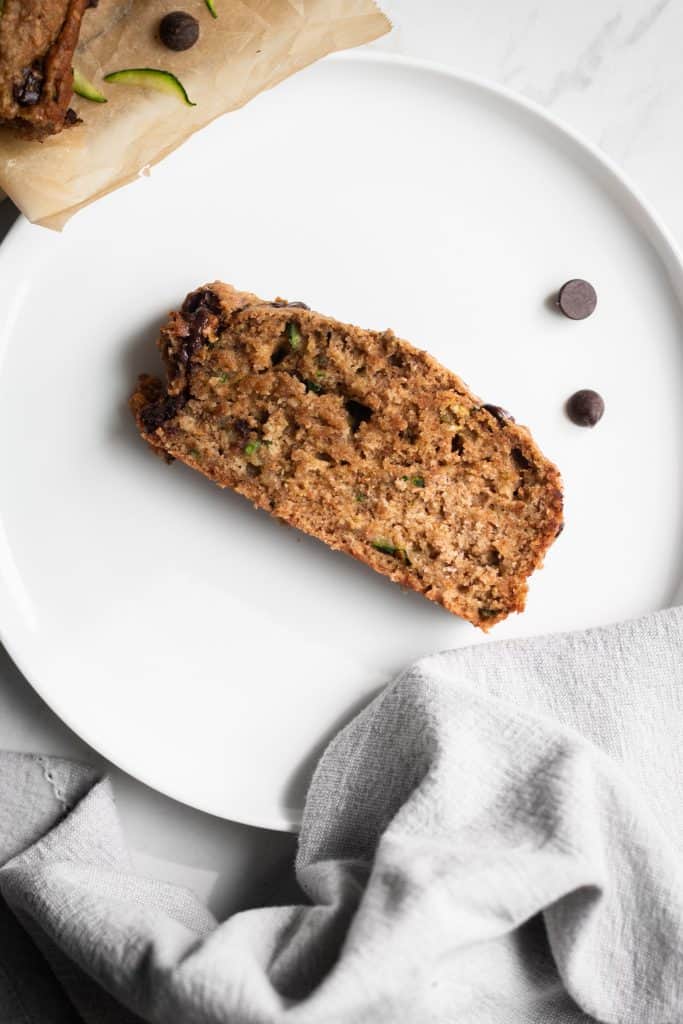 slice of zucchini bread on a plate