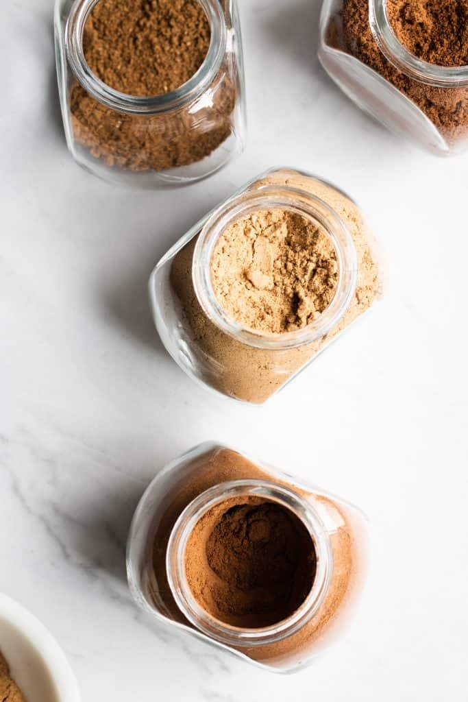 spices in bottles