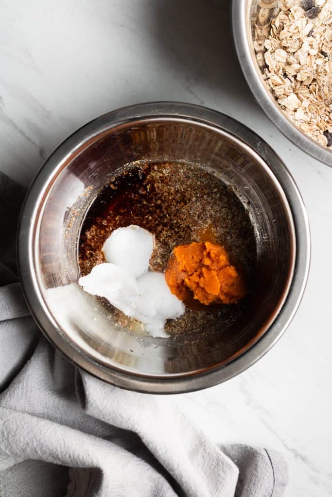 wet cookie ingredients in a bowl