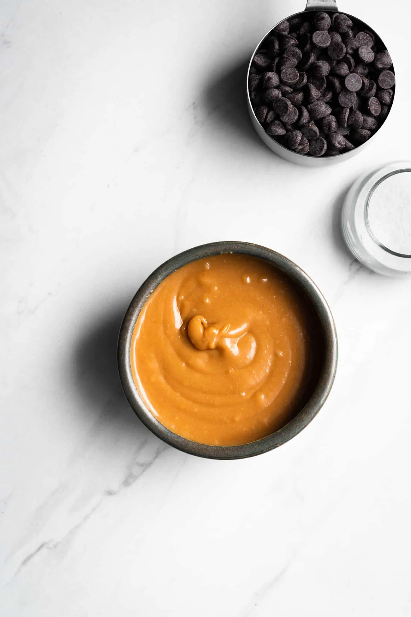 caramel in a bowl from the top
