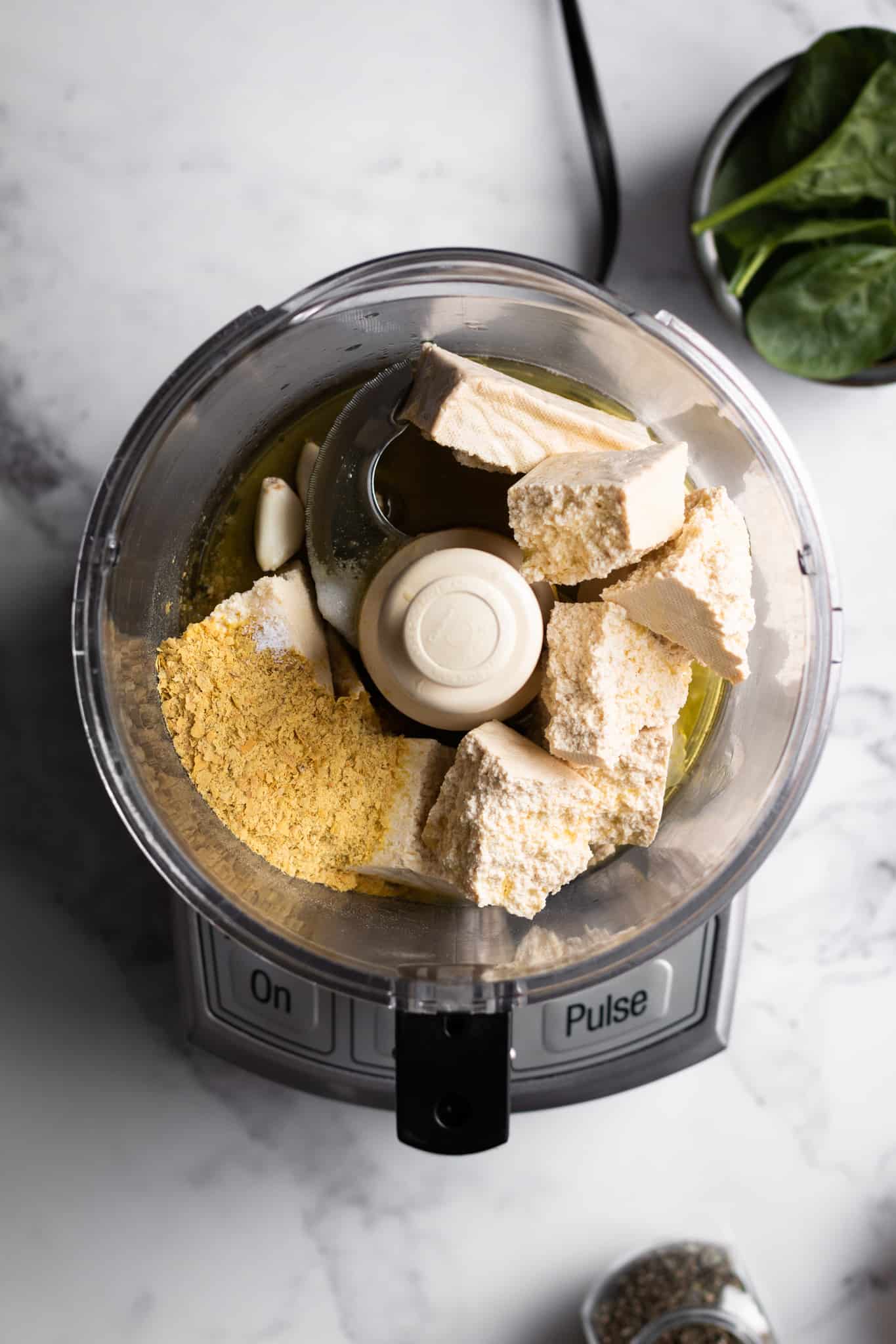 ingredients in a food processor