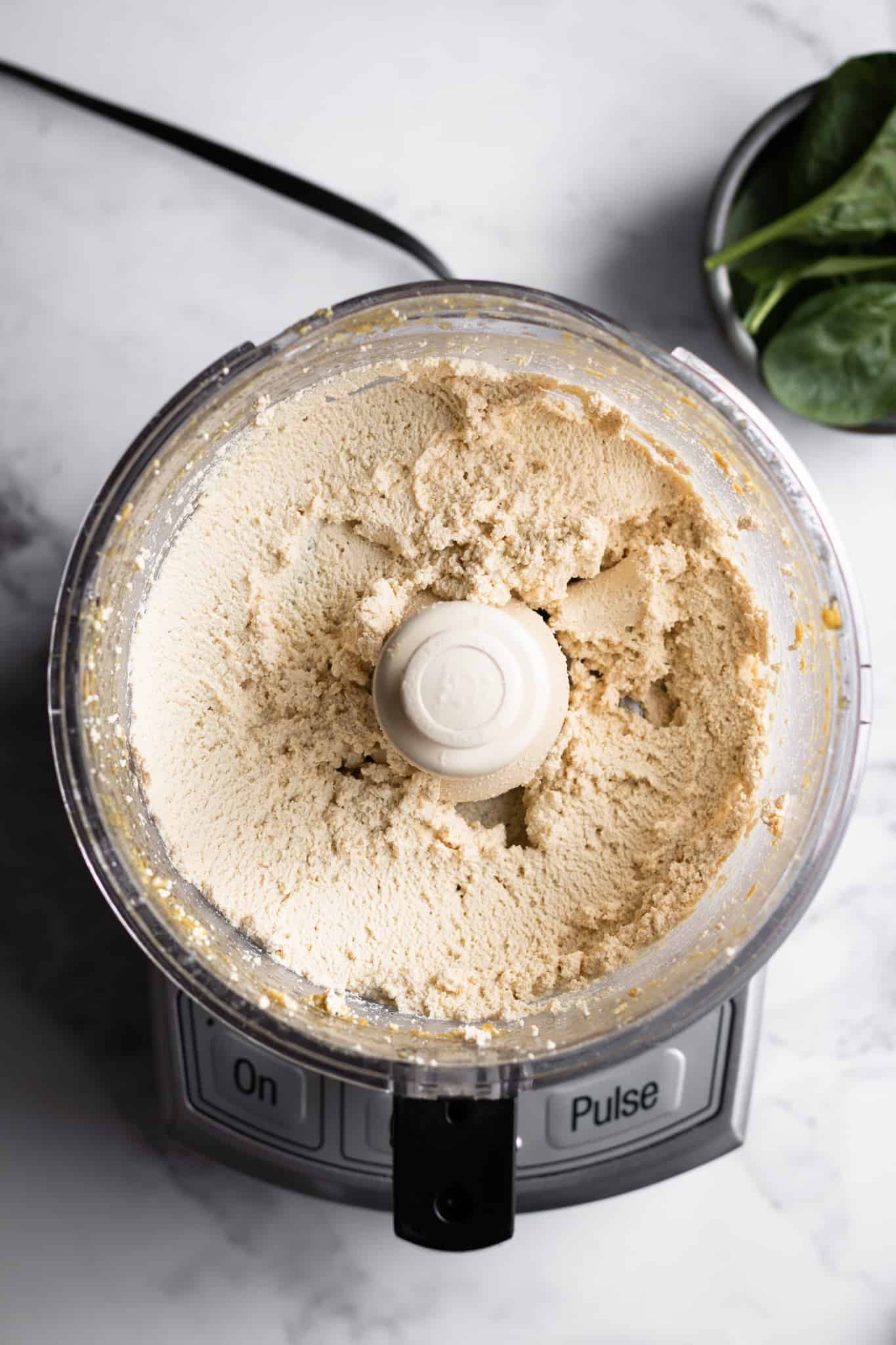 vegan tofu ricotta in a food processor